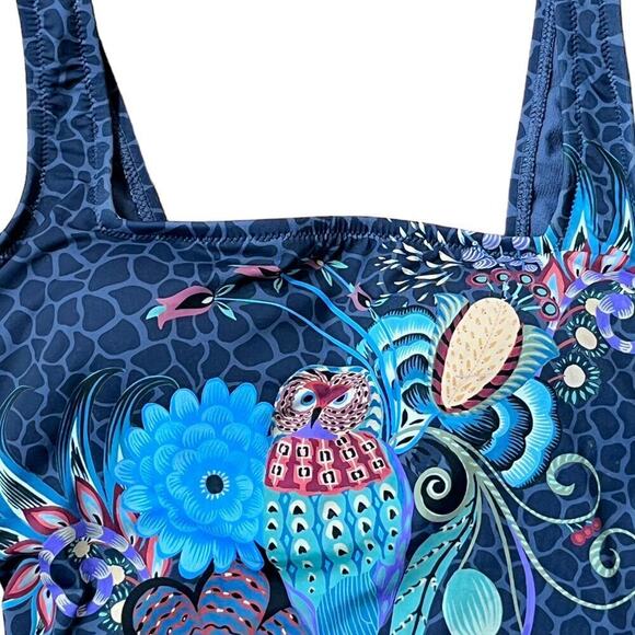 Johnny Was Women's Swimsuit XS Sea Owl Print Floral Square Neck One Piece NWT - Picture 7 of 16